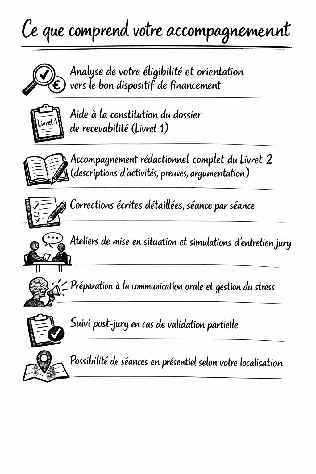 Ce que comprend votre accompagnement VAE